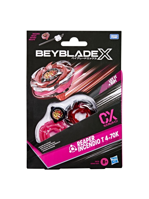 BEYBLADE X LET IT RIP SET LANSATOR SI ROATA REAPER INCENDIO T 4-70K