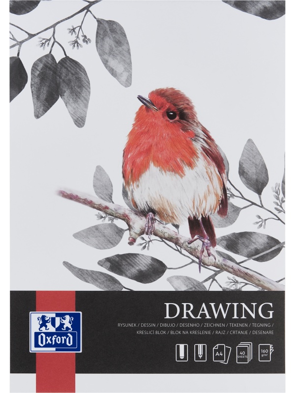 BLOC DESEN OXFORD DRAWING A4, 40 FILE, HARTIE 160 G/MP, FSCÂ® MIX70%, COLECTIA ARTISTIC