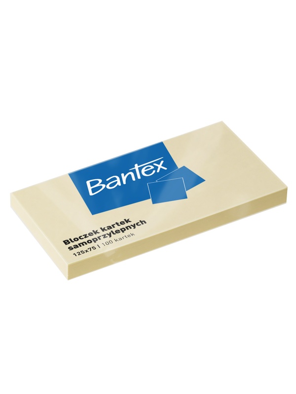 BLOC NOTITE ADEZIVE BANTEX POST IT, 125X75MM, 100 FILE, CULOARE GALBEN