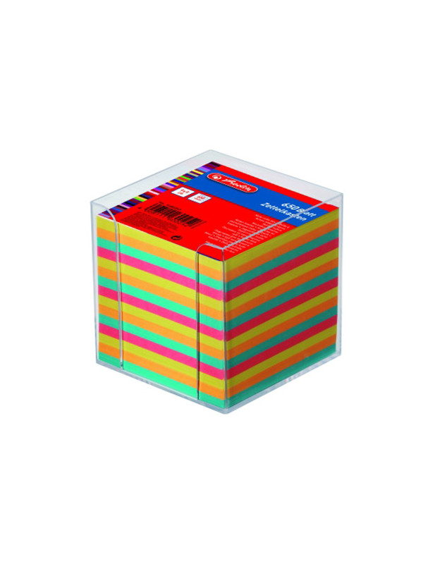 Bloc notite color Herlitz, 9x9x9 cm, 650 file cu suport