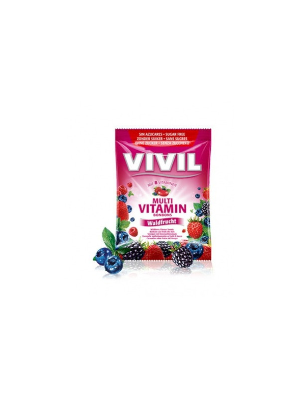 Bomboane Vivil Multivitamine Fructe de Padure fara zahar - 60 g