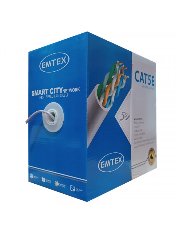 CABLU UTP CAT5E CUPRU 25AWG 0.45MM 305M EMTEX