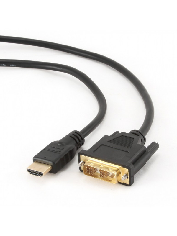 CABLU video GEMBIRD, adaptor HDMI (T) la DVI-D SL (T), 4.5m, conectori auriti, negru, "CC-HDMI-DVI-15"