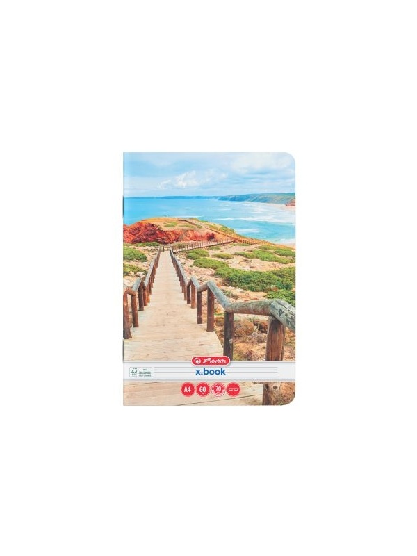 CAIET A4, 60 FILE, 70G/MP, HARTIE FSC, DICTANDO, COLTURI ROTUNJITE, MOTIV SUMMER