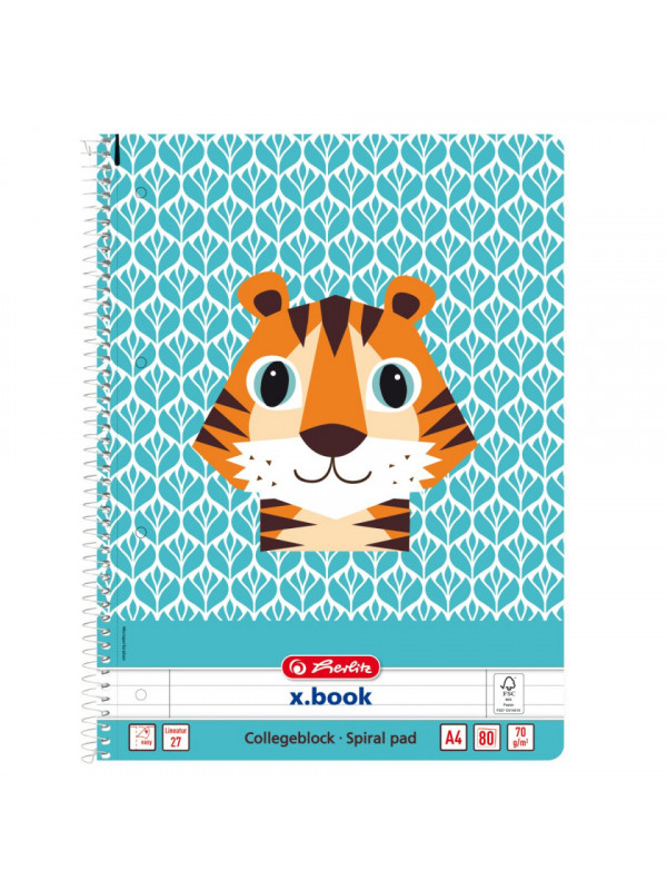 Caiet a4 80f spirala dictando cute animals motiv tiger