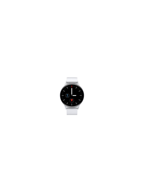 CANYON Badian SW-68, Smartwatch, Realtek 8762CK, 1.28''TFT 240x240px; RAM : 160KB, Lithium-ion polymer battery, 3.7V 190mAh Include, Silver Zinc alloy middle frame + plastic bottom case+ white Silicone strap + silver strap buckle, 44.9x 10.9mm, strap: 20x