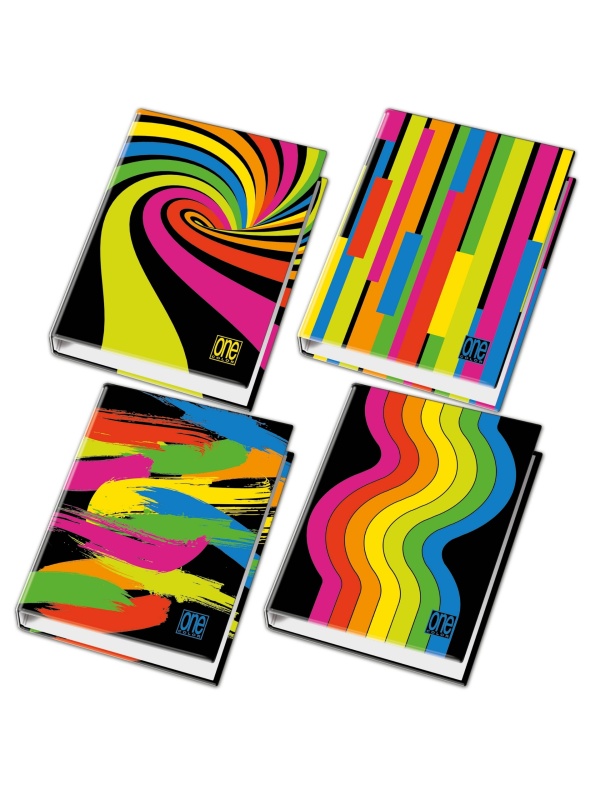 Clasor A4 cu inele - One Color Black & Fluo (26×32 cm)