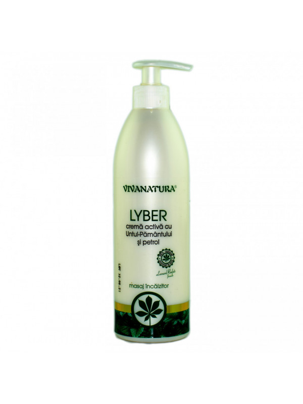 CREMA"LYBER" ANTIREUMATICA CU UNTUL PAMANTULUI SI PETROL(MASAJ INCALZITOR) cu pompita 500ml VIVA NATURA