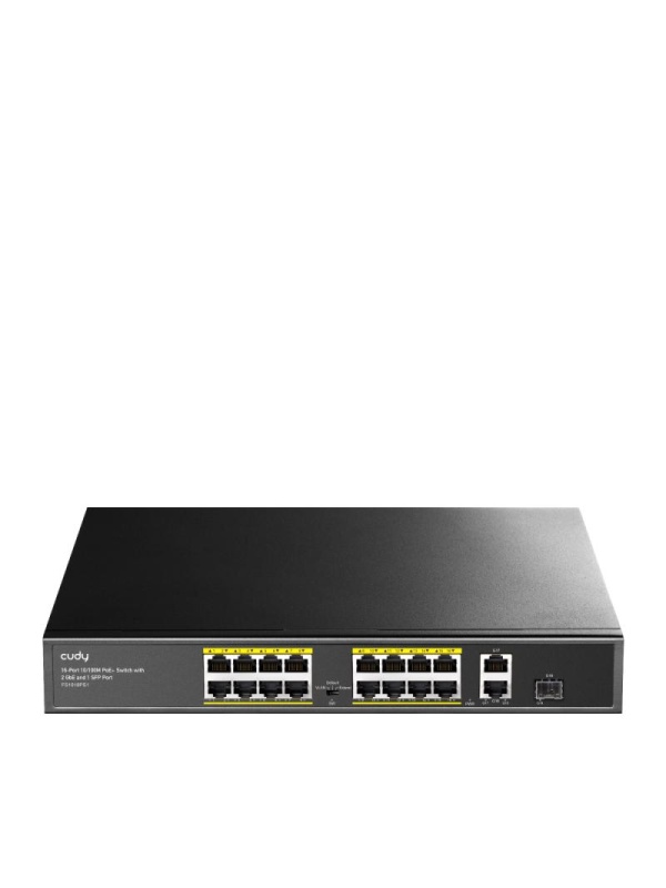 CUDY 16-Port 10/100M PoE+ Switch 2 Gigab
