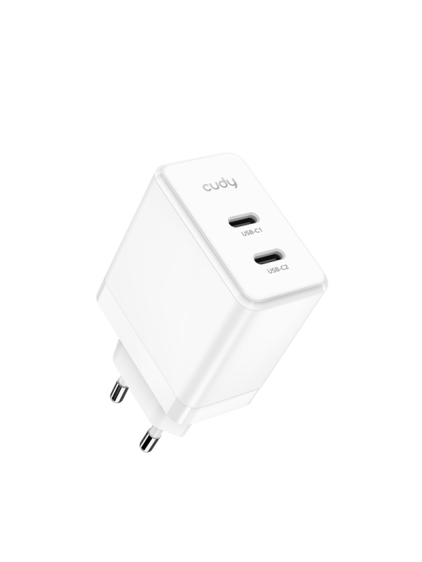 CUDY 2-Port 40W USB-C Charger EU Plug