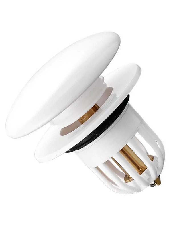 Dop scurgere chiuveta, universal, deschidere cu click, material oțel, diametru exterior 66 mm, culoare Alba