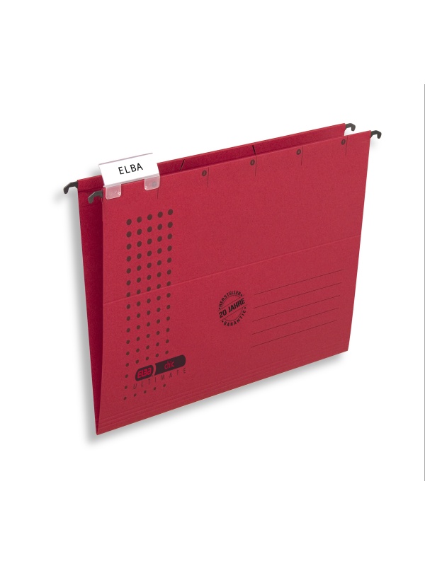 DOSAR SUSPENDAT SIMPLU ELBA ULTIMATE A4, CARTON 240G/MP, BLUE ANGEL, CAPACITATE 330 FILE, CULOARE ROSU