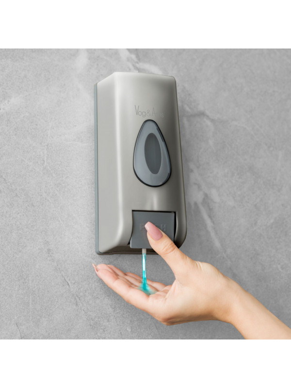 Dozator manual de săpun lichid Vog und Arths - 350 ml, de perete - argintiu