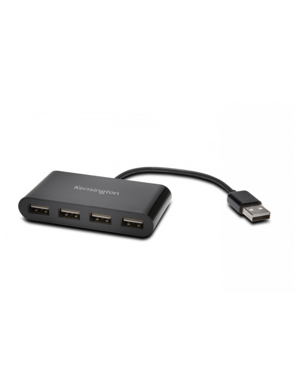 HUB extern KENSINGTON, porturi USB: USB 2.0 x 4, conectare prin USB 2.0, cablu 0.1 m, negru, "K39120EU"
