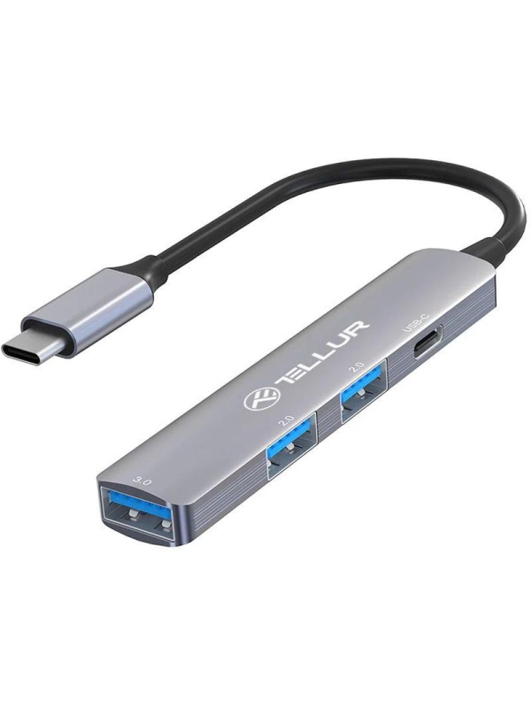 Hub USB 3.1 Tellur, 4 port, gri
