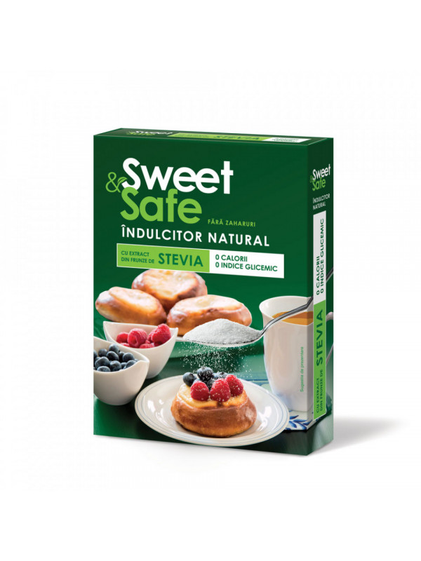 Indulcitor natural cu extract de stevie 350gr "sweet & safe" sly nutritia