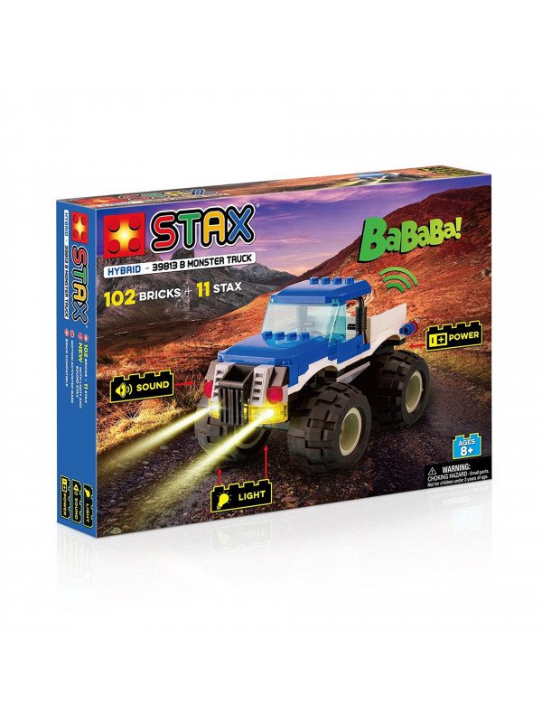 Jucarie Stax Monster truck + Set constructie cu lumini si sunete