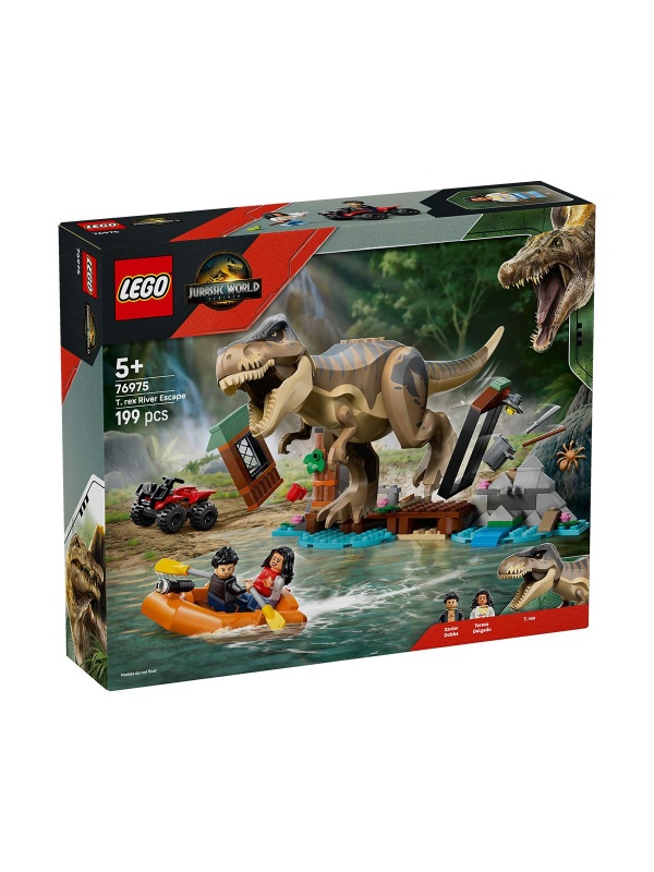 LEGO JURASSIC WORLD RENASTEREA EVADARE PE RAU DIN CALEA UNUI T REX 76975