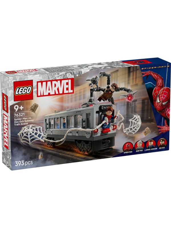 LEGO MARVEL LUPTA PE ACOPERISUL TRENULUI OMUL PAIANJEN SI DOC OCK 76321