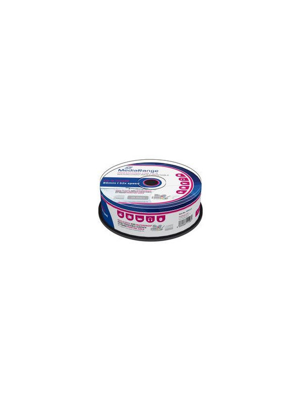 MediaRange CD-R 700MB|80min, fullsurface ink printable, Cake 25