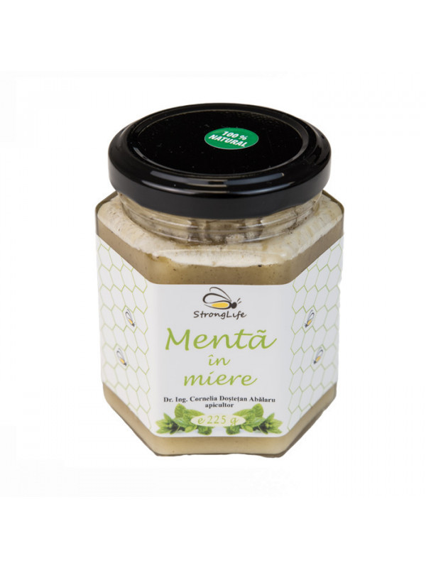 Menta in miere by Dr. Ing. Cornelia Dostetan Abalaru apicultor - 225g