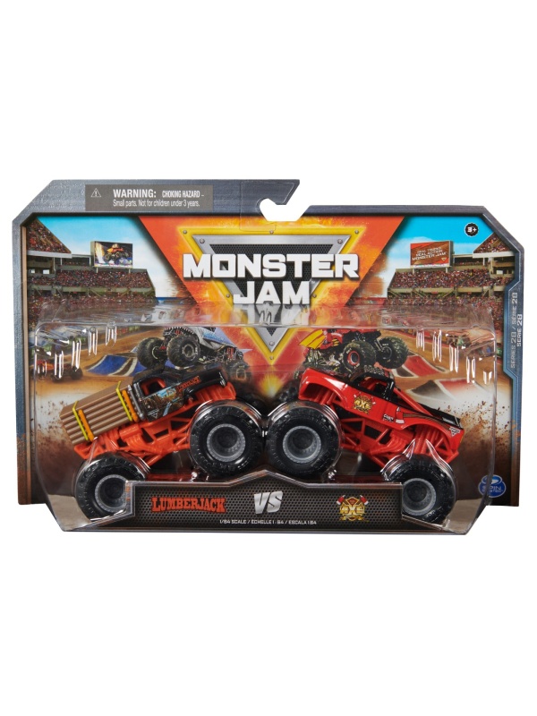 MONSTER JAM SET 2 MASINUTE METALICE LUMBERJACK SI AXE SCARA 1:64