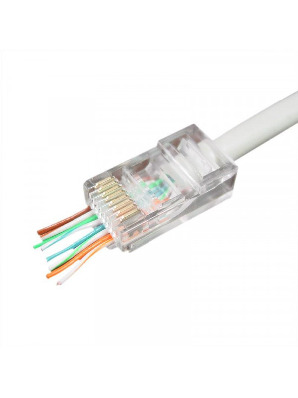 Mufa modulara 8P8C pentru cablu solid LAN RJ 45 neecranate - set 50 buc.