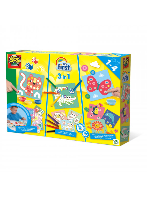 My first - Set pictura cu degete, colorare si lipirea formelor 3 in 1
