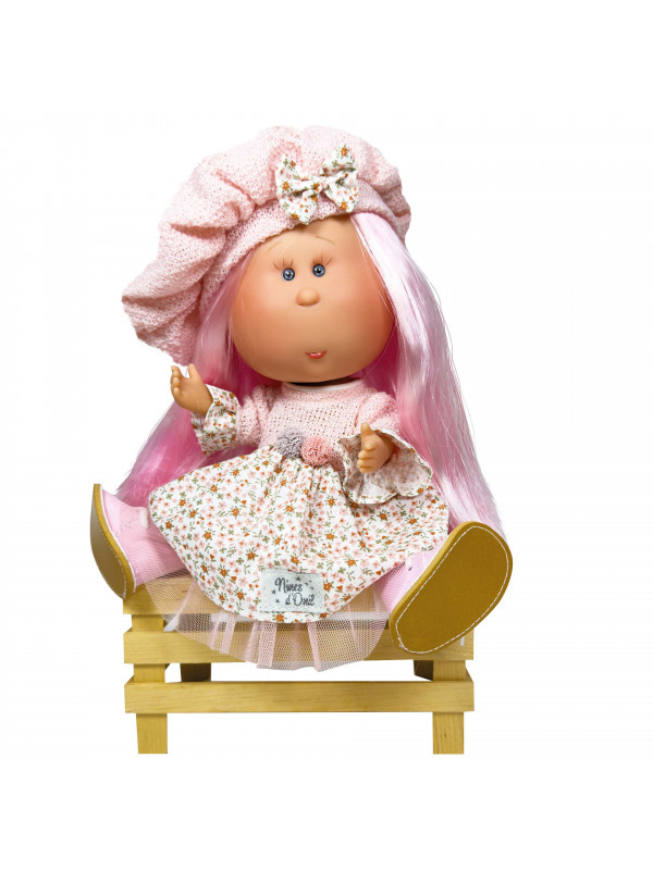 Papusa Nines D'Onil, Colectia Little Mia, cu parul roz, 23 cm