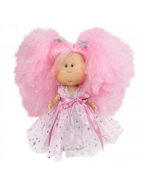 Papusa Nines D'Onil, Mia Candy, cu parul roz, cu articulatii, cu miros de vanilie, 30 cm