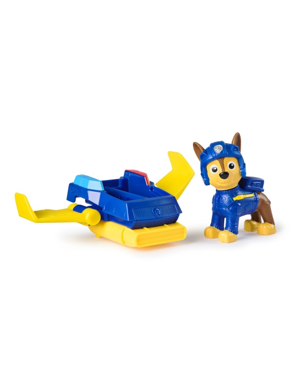 PATRULA CATELUSILOR ACTION PUPS SET VEHICUL DE SALVARE HOVERBOARD SI FIGURINA CHASE 5 CM