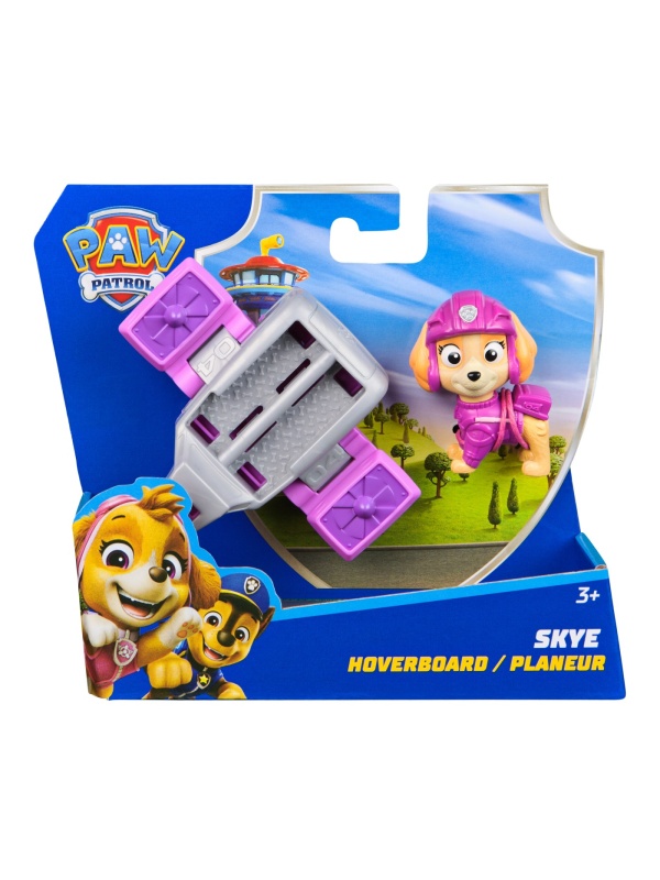 PATRULA CATELUSILOR ACTION PUPS SET VEHICUL DE SALVARE HOVERBOARD SI FIGURINA SKYE 5 CM