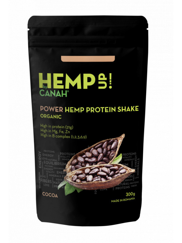 POWER SHAKE PROTEIC DE CANEPA CU CACAO ECO 300g CANAH