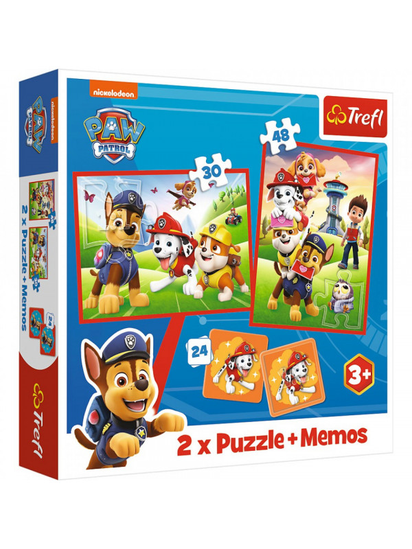 Puzzle Trefl 2in1 Memo Patrula Catelusilor Echipa In Actiune