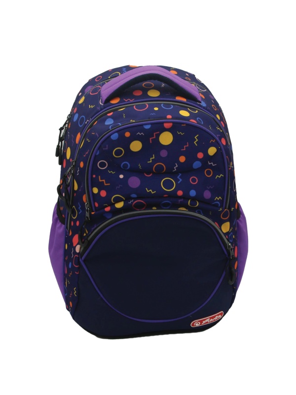 RUCSAC HERLITZ ZIPPER CUBE: ERGONOMIC, SPATIOS, POLIESTER RECICLAT REZISTENT LA APA, BRETELE AJUSTABILE, BANDA/FERMOARE REFLECTORIZANTE, MOTIV PATTERNS