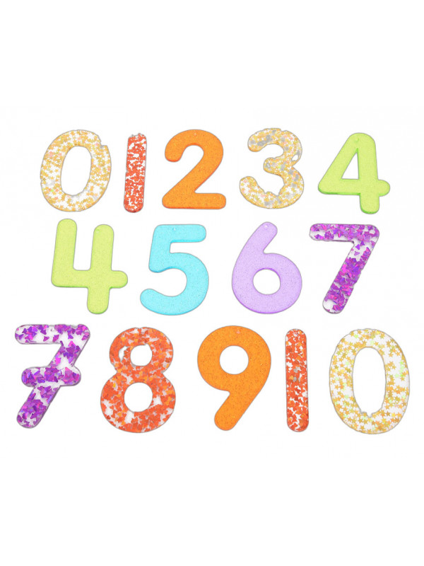 Set 14 numere translucide Glitter pentru tablete si mese luminoase