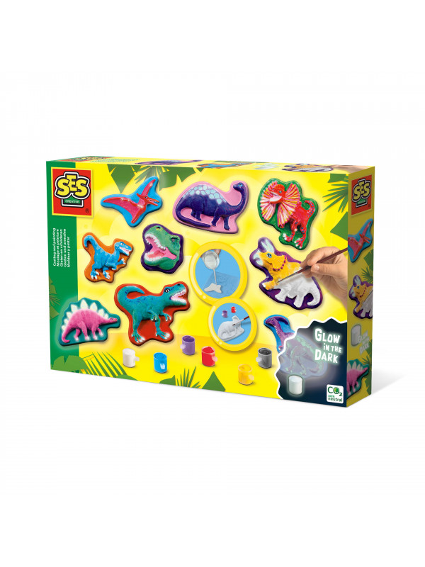 Set de lucru manual pentru copii cu dinozauri fosforescenti