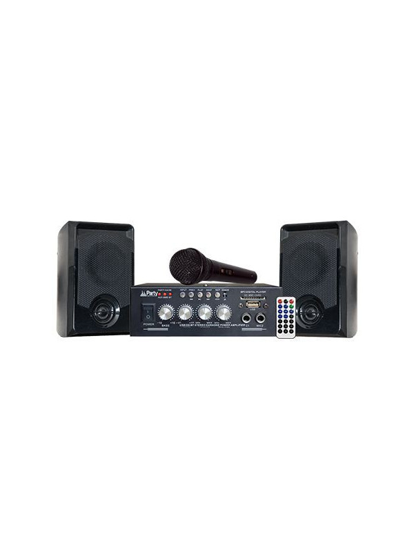 Set karaoke cu amplificator 2x50w + 2 boxe cu bluetooth/usb/sd