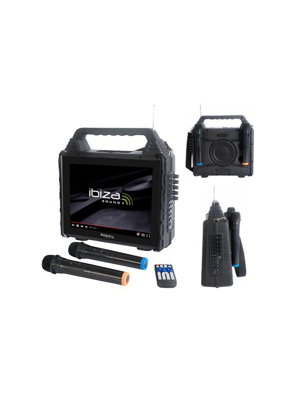 SET PORTABIL KARAOKE CU ECRAN INCORPORAT 14.1" SI 2 MIC WIRELESS