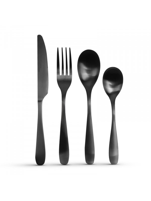 Set tacamuri - negru mat - 16 bucati