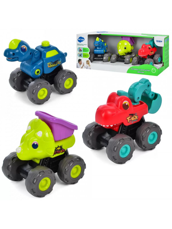 SET VEHICULE DINOZAURI CU SISTEM PULL-BACK