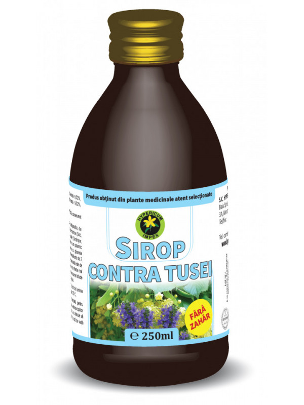 Sirop natural contra tusei cu indulcitor hyper stevia 250ml hypericum