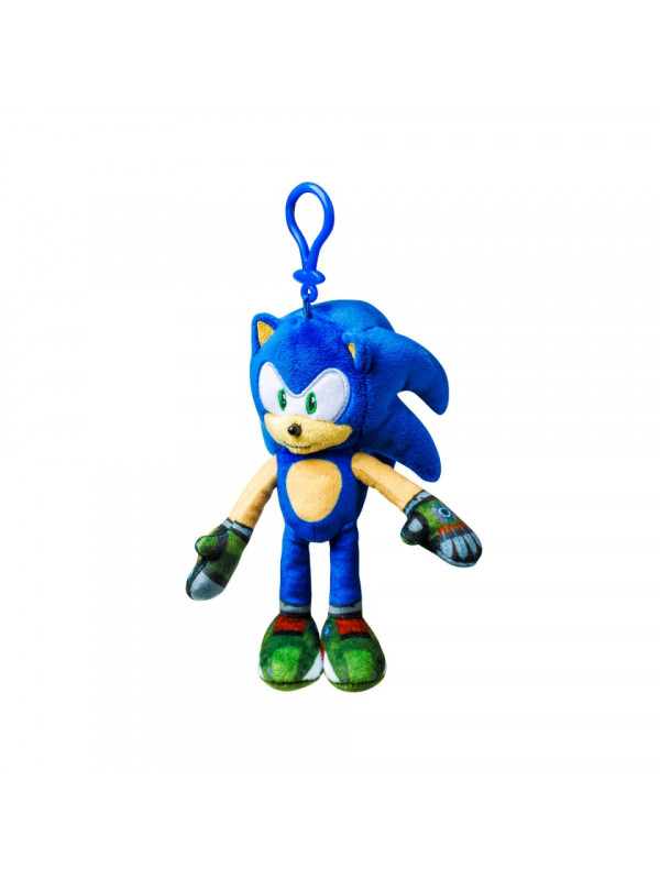 Sonic Prime - Jucarie de plus cu agatatoare, 15 cm, Sonic, strip