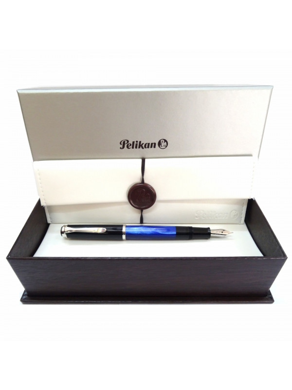 Stilou Pelikan M205 albastru marmorat cu piston M 801928