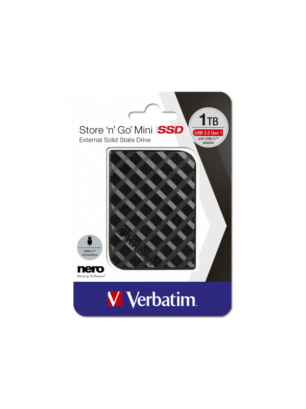 Verbatim store 'n' go mini ssd usb 3.2 gen 1 1tb black