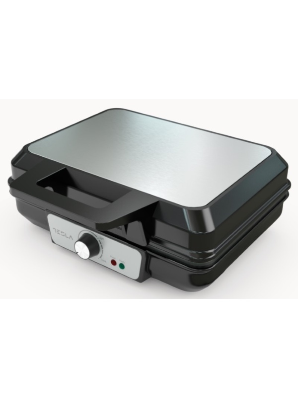 Waffle-maker Tesla WM200BX, 1000WTermostat ajustabil, Negru-Inox