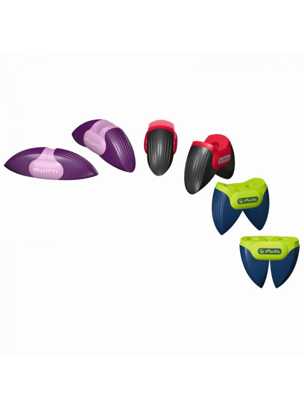 Ascutitoare plastic dubla my.pen 3 combinatii de culori