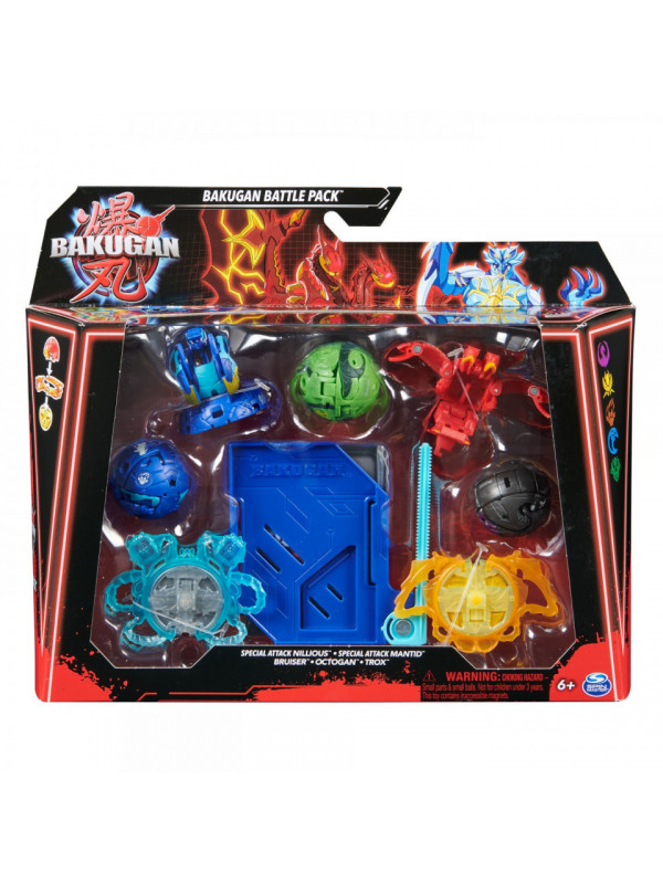 Bakugan set de lupta nillious, mantid, bruiser, octogan si trox