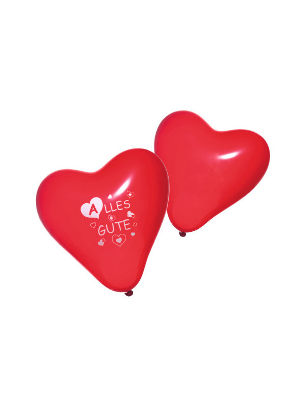 BALOANE HEART ROSII, CALITATE HELIUM, BIODEGRADABILE, SET 8 BUCATI