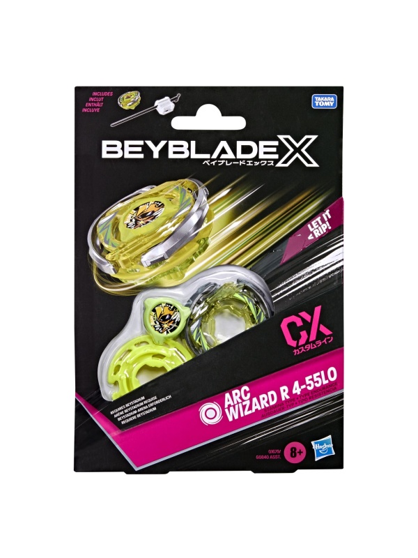 BEYBLADE X LET IT RIP SET LANSATOR SI ROATA ARC WIZARD R 4-55L0